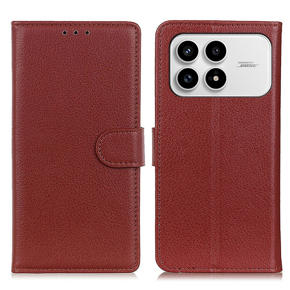 For Xiaomi Redmi K90 5G / Poco F8 Pro 5G Wallet Case PU Leather Phone Cover Litchi Texture