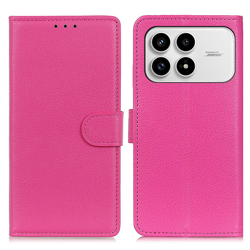 For Xiaomi Redmi K90 5G / Poco F8 Pro 5G Wallet Case PU Leather Phone Cover Litchi Texture