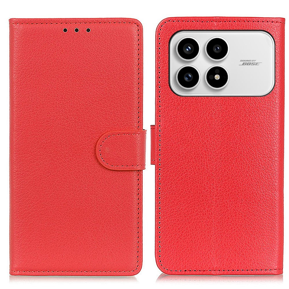 For Xiaomi Redmi K90 5G / Poco F8 Pro 5G Wallet Case PU Leather Phone Cover Litchi Texture