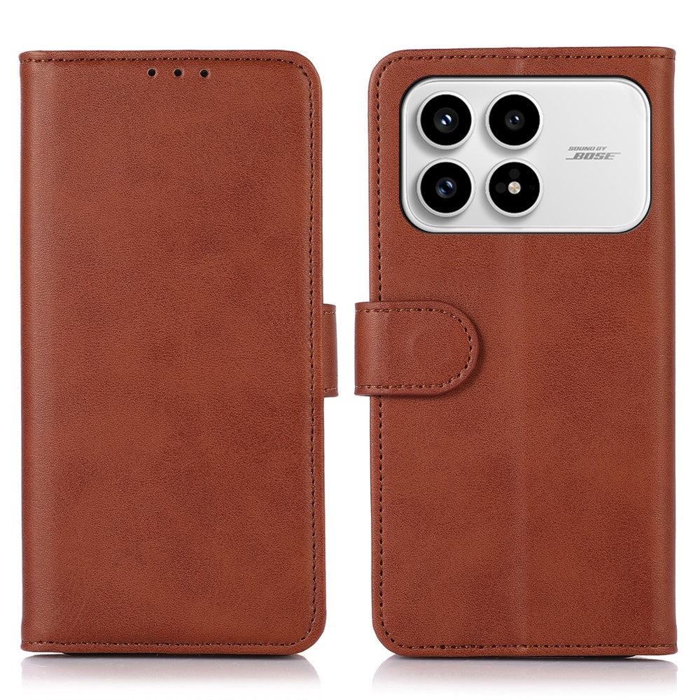For Xiaomi Redmi K90 5G / Poco F8 Pro 5G Case Cowhide Texture Leather Wallet Phone Cover with Stand