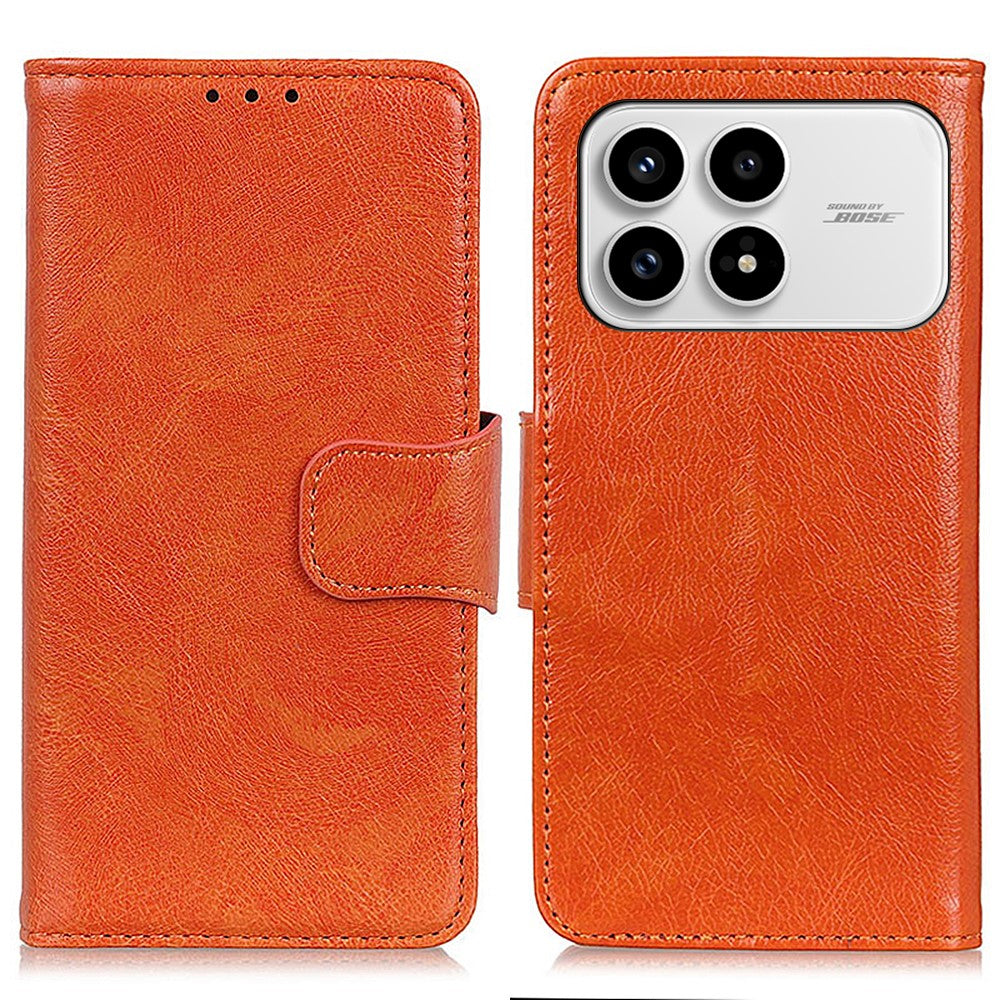 For Xiaomi Redmi K90 5G / Poco F8 Pro 5G Case Nappa Texture Split Leather Wallet Phone Cover