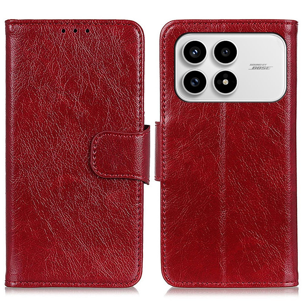 For Xiaomi Redmi K90 5G / Poco F8 Pro 5G Case Nappa Texture Split Leather Wallet Phone Cover