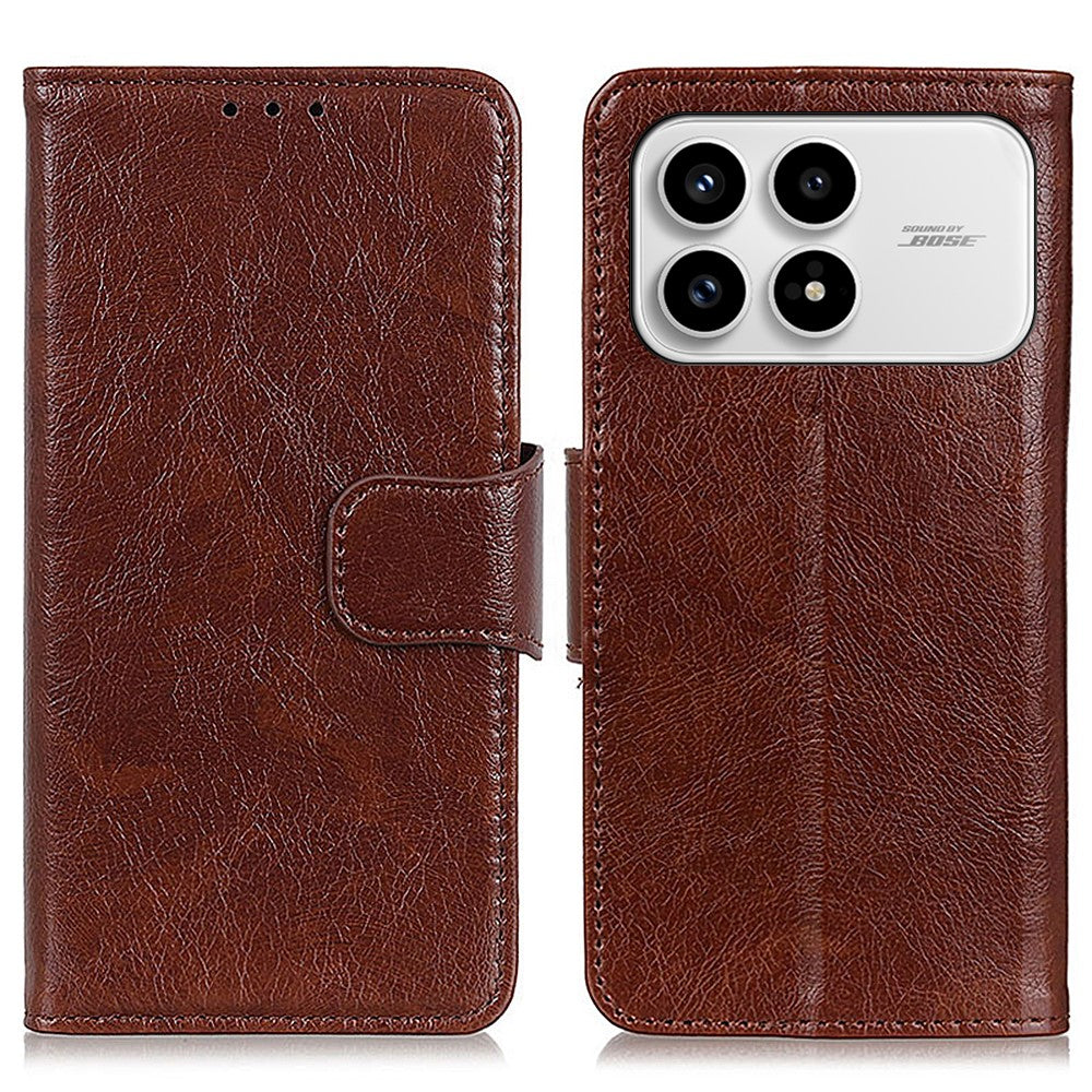 For Xiaomi Redmi K90 5G / Poco F8 Pro 5G Case Nappa Texture Split Leather Wallet Phone Cover
