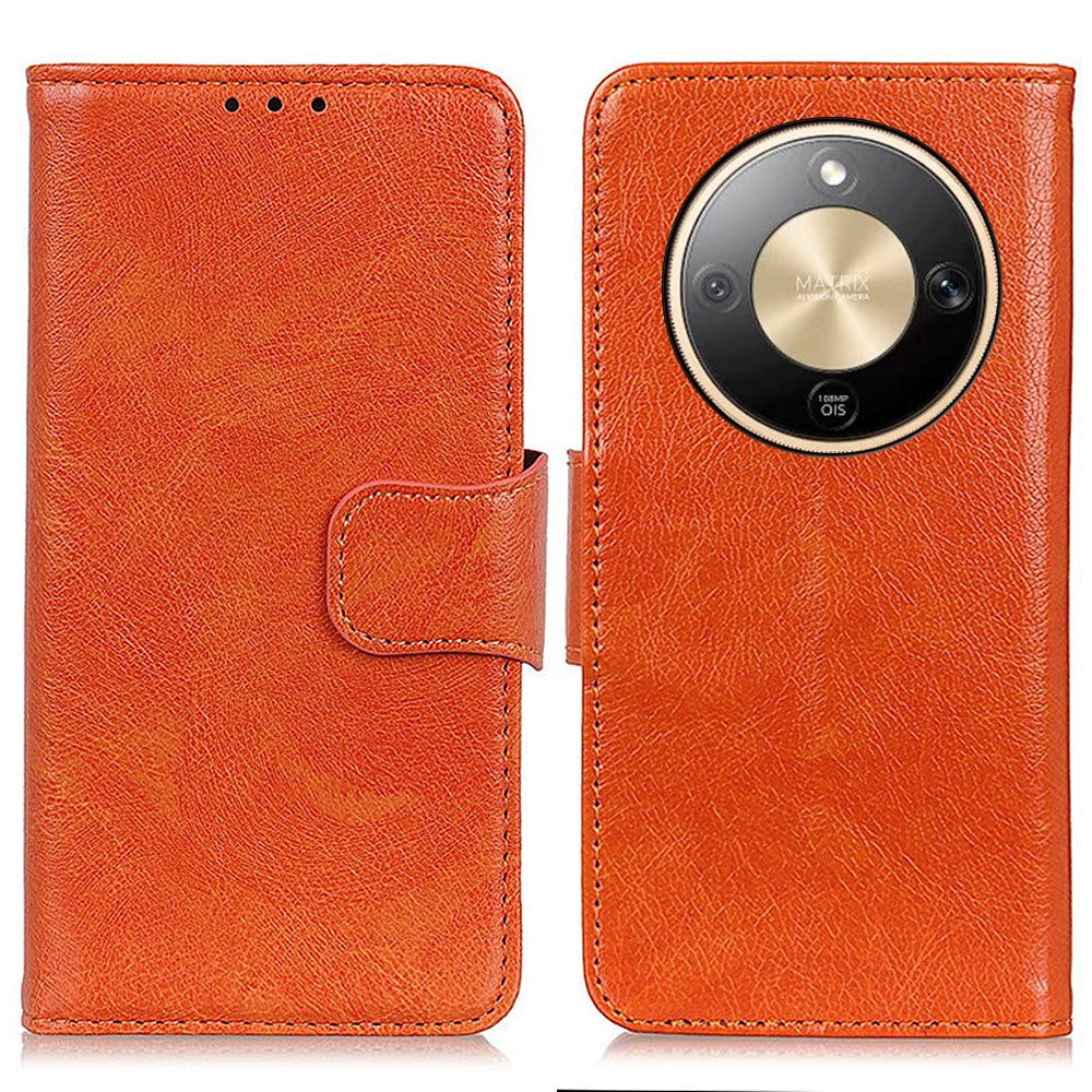 Wallet Case For Honor Magic8 Lite 5G  /  X70 5G  /  X9d 5G Nappa Texture Split Leather Phone Cover