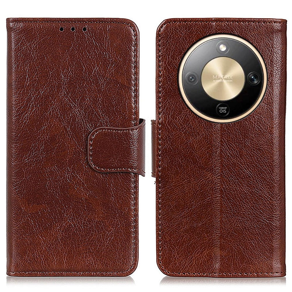 Wallet Case For Honor Magic8 Lite 5G  /  X70 5G  /  X9d 5G Nappa Texture Split Leather Phone Cover