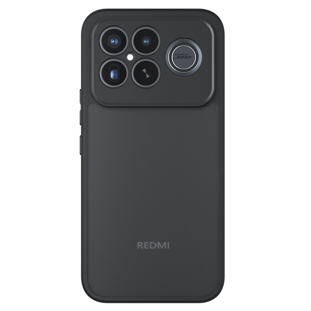 For Xiaomi Redmi K90 Pro Max 5G / Poco F8 Ultra Case Skin-Touch TPU + PC Matte Phone Back Cover, Transparent Black