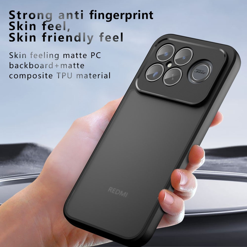 For Xiaomi Redmi K90 Pro Max 5G / Poco F8 Ultra Case Skin-Touch TPU + PC Matte Phone Back Cover, Transparent Black