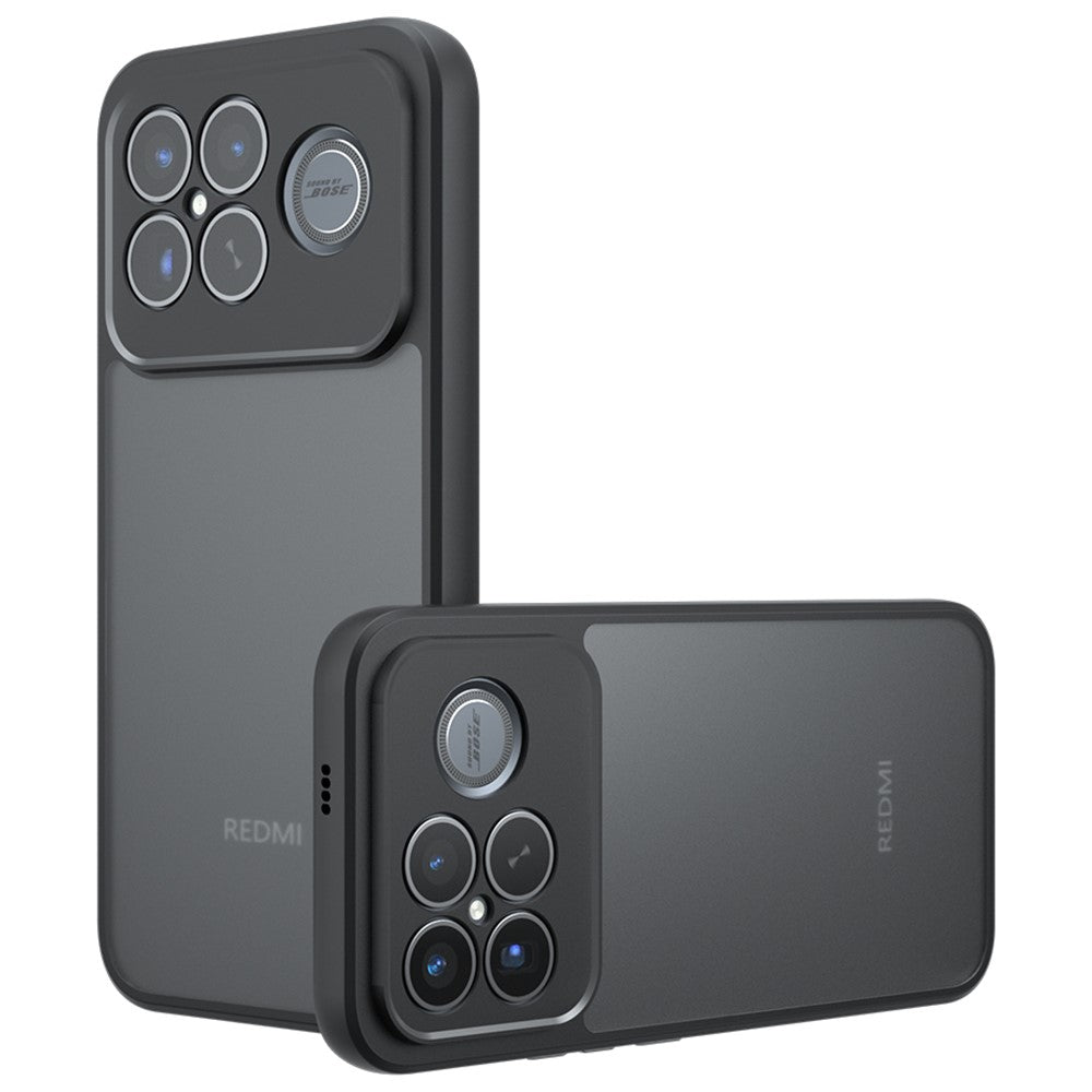 For Xiaomi Redmi K90 Pro Max 5G / Poco F8 Ultra Case Skin-Touch TPU + PC Matte Phone Back Cover, Transparent Black