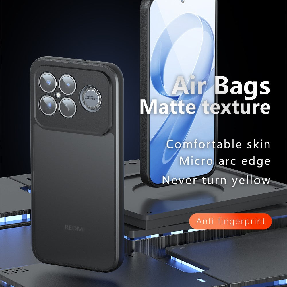 For Xiaomi Redmi K90 Pro Max 5G / Poco F8 Ultra Case Skin-Touch TPU + PC Matte Phone Back Cover, Transparent Black