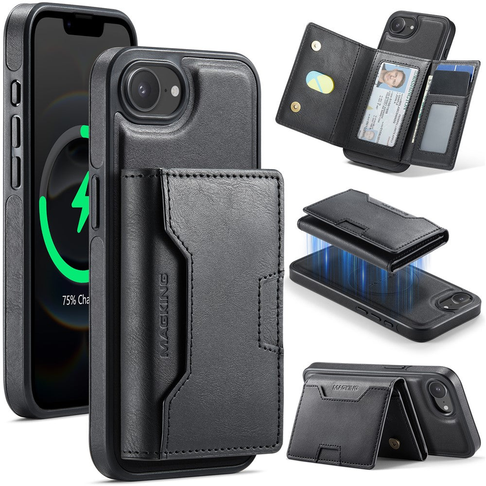 MAGKING K4 Series For iPhone 17th / 16th Case Compatible with MagSafe Detachable Wallet PU TPU PC Phone Cover