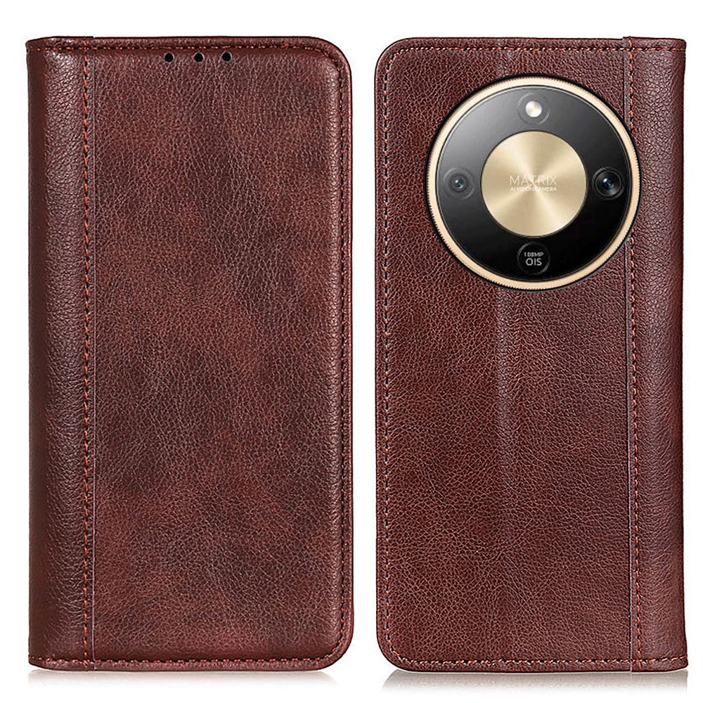 For Honor Magic8 Lite 5G / X70 5G / X9d 5G Stand Case Split Leather Litchi Texture Wallet Phone Cover