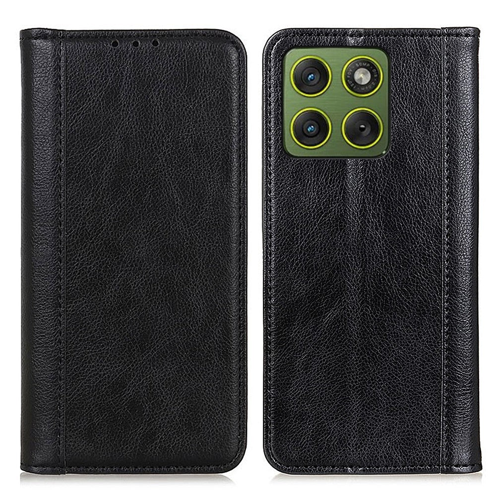 Til Motorola Edge 70 5G Stand Case Splitlæder Litchi Tekstur Pung Telefoncover