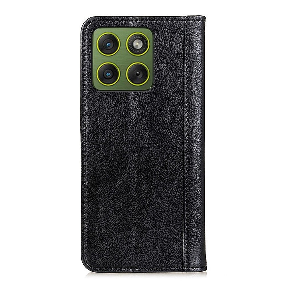 Til Motorola Edge 70 5G Stand Case Splitlæder Litchi Tekstur Pung Telefoncover