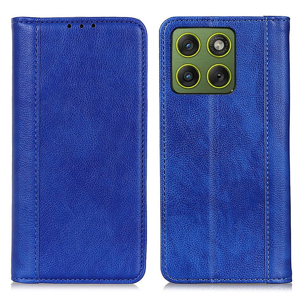 Til Motorola Edge 70 5G Stand Case Splitlæder Litchi Tekstur Pung Telefoncover