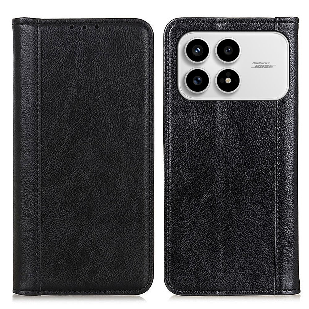For Xiaomi Redmi K90 5G / Poco F8 Pro 5G Stand Case Split Leather Litchi Texture Wallet Phone Cover