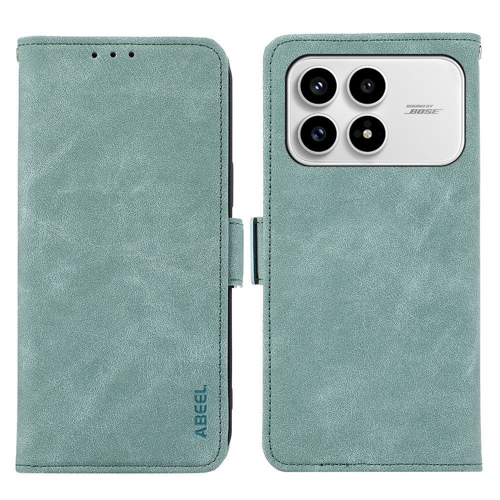 ABEEL For Xiaomi Redmi K90 5G / Poco F8 Pro 5G Case PU Leather Folio Stand View RFID Blocking Phone Cover