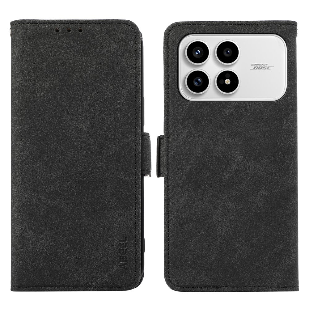 ABEEL For Xiaomi Redmi K90 5G / Poco F8 Pro 5G Case PU Leather Folio Stand View RFID Blocking Phone Cover