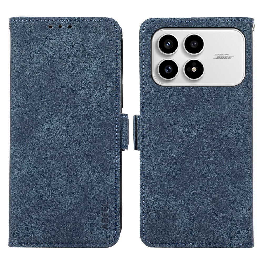 ABEEL For Xiaomi Redmi K90 5G / Poco F8 Pro 5G Case PU Leather Folio Stand View RFID Blocking Phone Cover