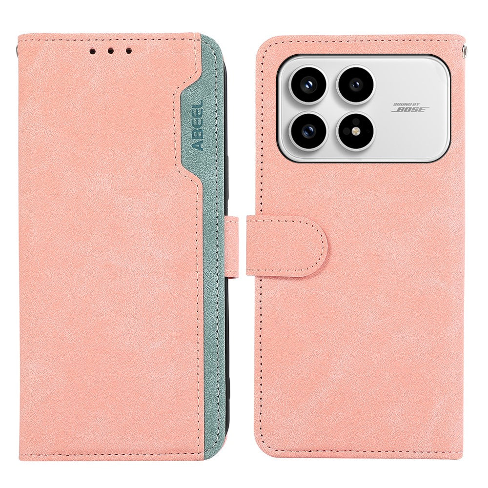 ABEEL For Xiaomi Redmi K90 5G / Poco F8 Pro 5G Case Color Splicing Leather Flip Phone Cover RFID Blocking