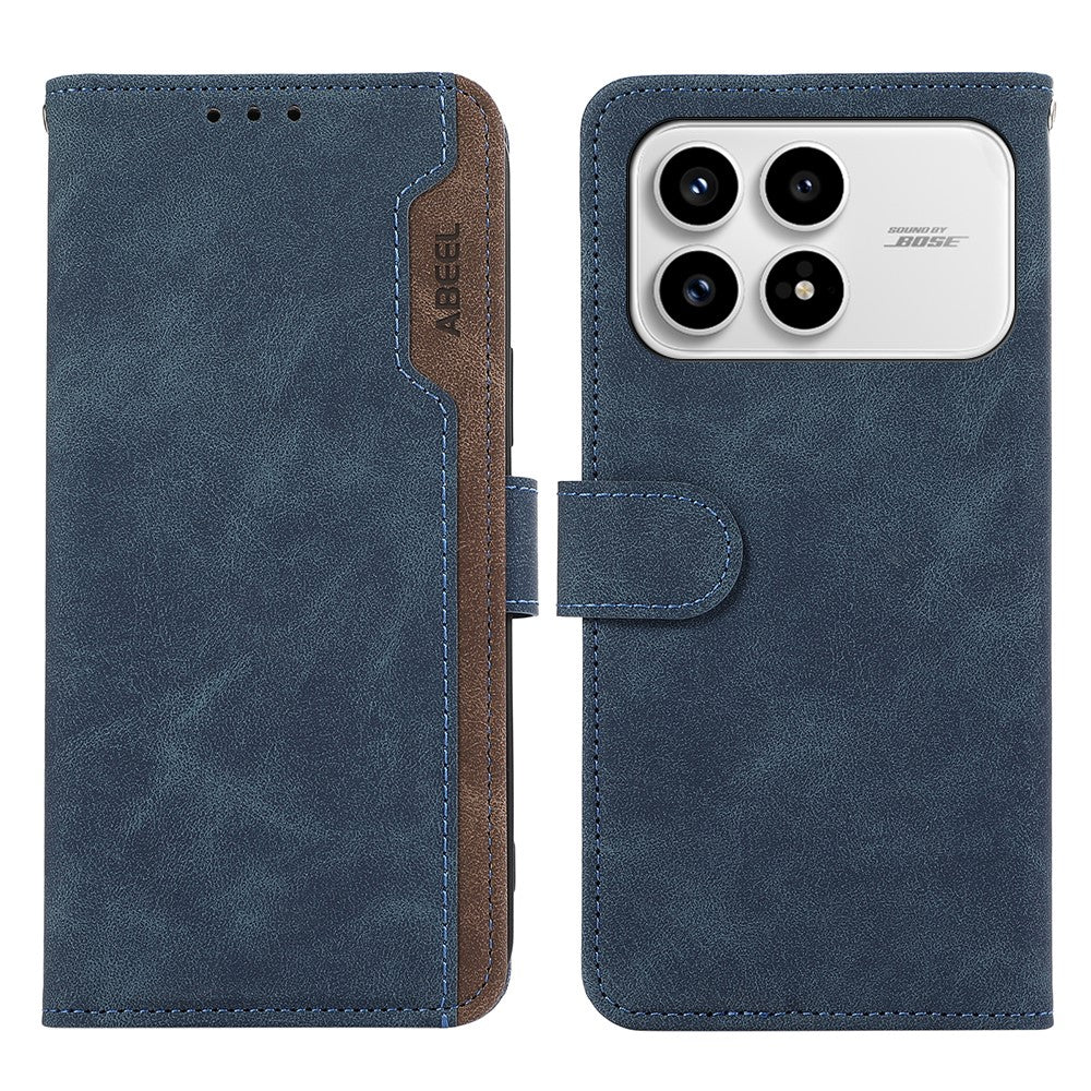 ABEEL For Xiaomi Redmi K90 5G / Poco F8 Pro 5G Case Color Splicing Leather Flip Phone Cover RFID Blocking