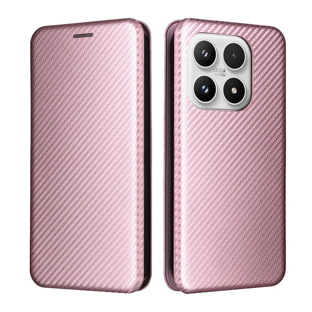 For Xiaomi 17 Case Carbon Fiber Texture Drop-Proof PU Leather Phone Cover