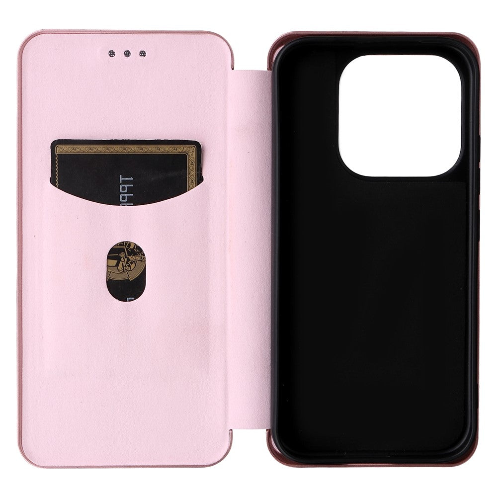 For Xiaomi 17 Case Carbon Fiber Texture Drop-Proof PU Leather Phone Cover