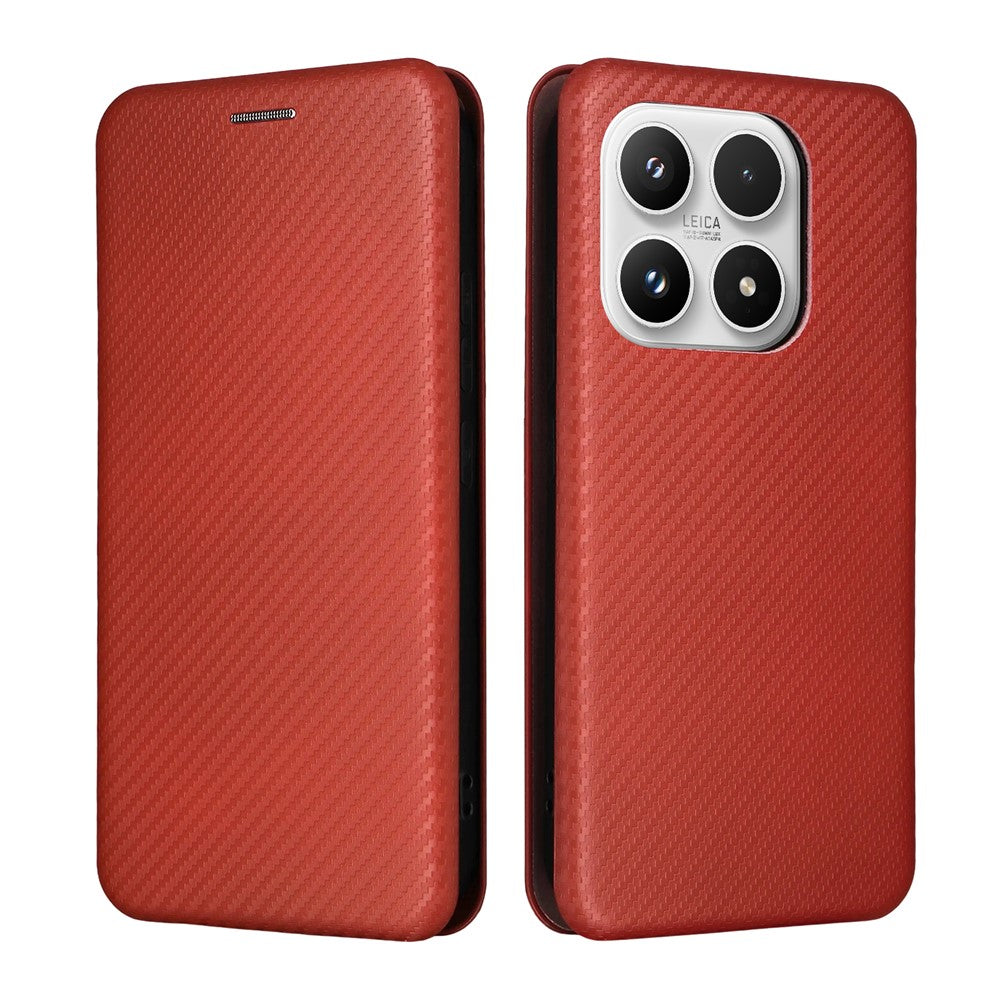 For Xiaomi 17 Case Carbon Fiber Texture Drop-Proof PU Leather Phone Cover