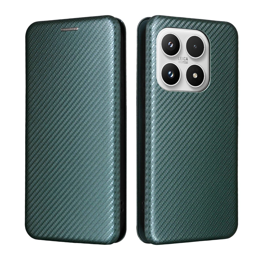 For Xiaomi 17 Case Carbon Fiber Texture Drop-Proof PU Leather Phone Cover