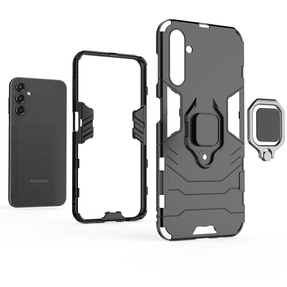 Samsung Galaxy A14 5G / A14 4G Armor Stötsäker Hårt PC Mjukt TPU Ringhållare Stativ mobilskal Skyddande Skal