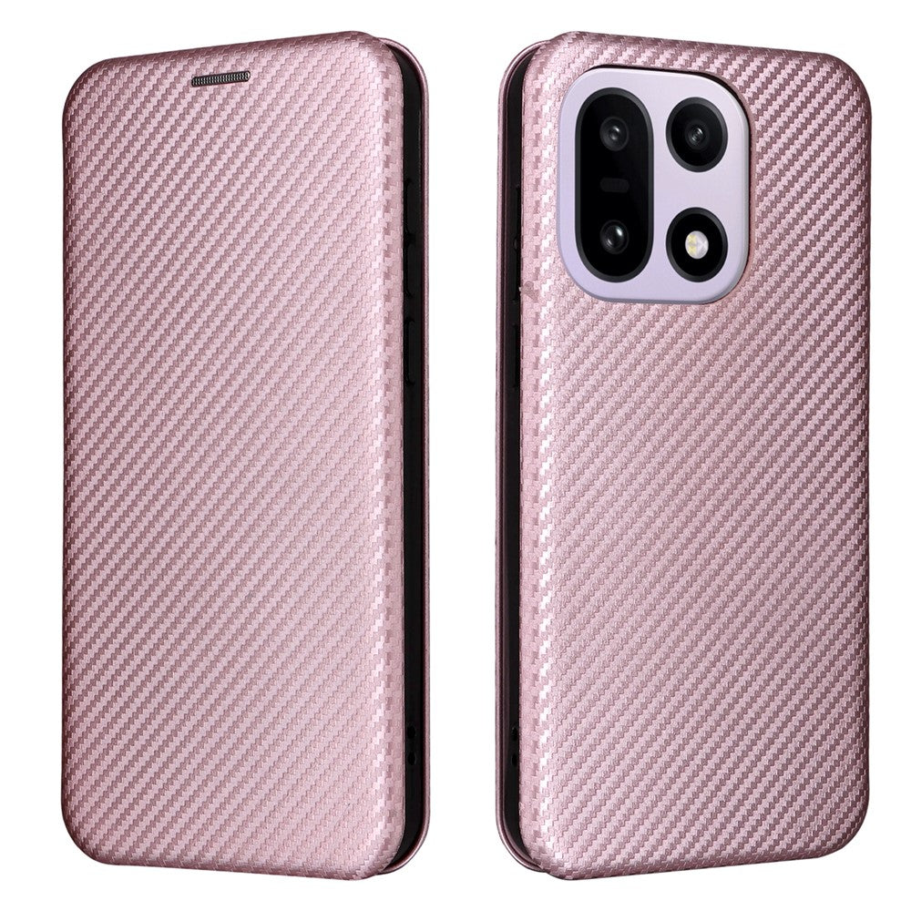 OnePlus 15 5G-skal, kolfiberstruktur, fallsäkert PU-läder, mobilskal