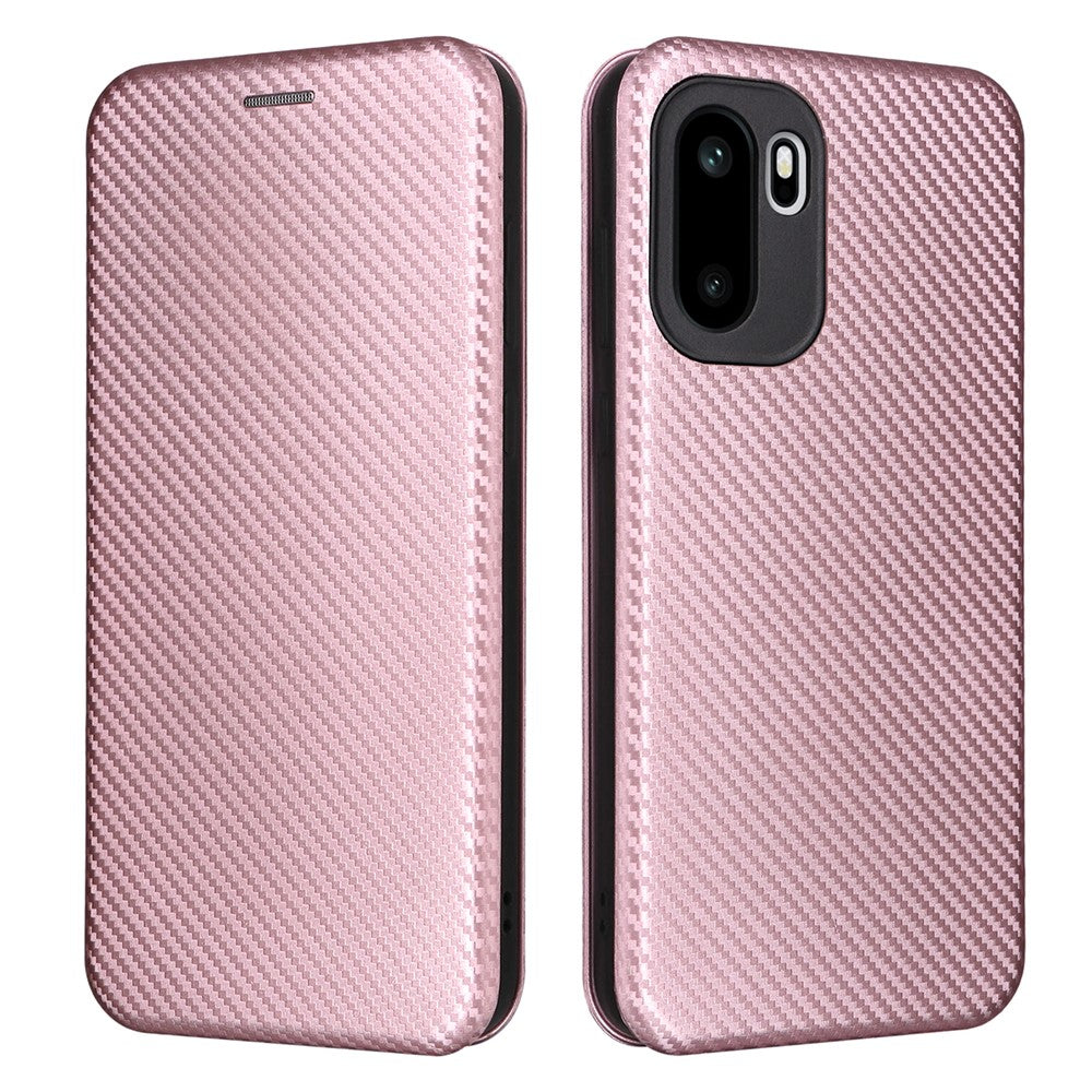 OnePlus 15R 5G / Ace 6T 5G / Ace 6 5G skal kolfiberstruktur fallsäkert PU-läder mobilskal