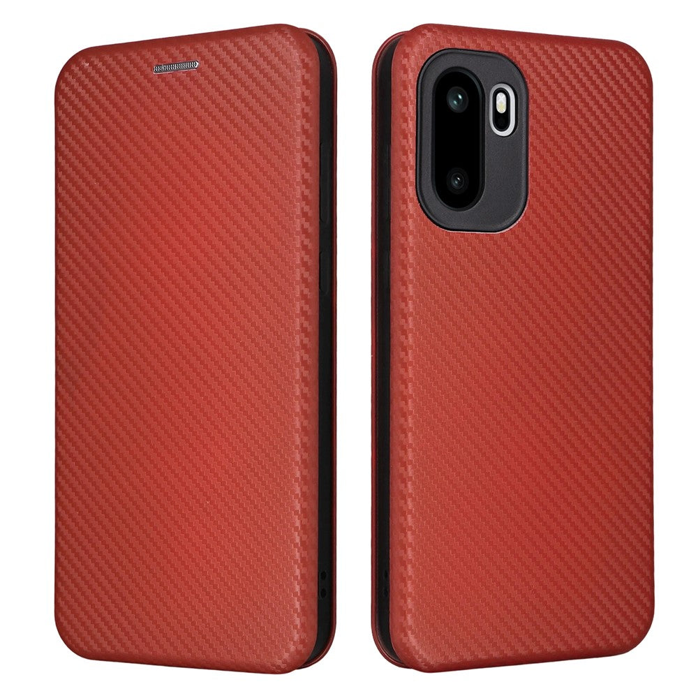 OnePlus 15R 5G / Ace 6T 5G / Ace 6 5G skal kolfiberstruktur fallsäkert PU-läder mobilskal