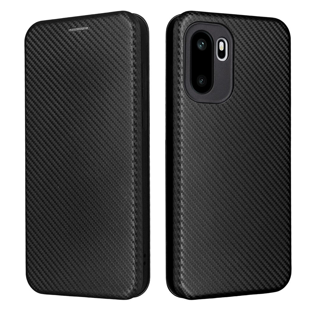 OnePlus 15R 5G / Ace 6T 5G / Ace 6 5G skal kolfiberstruktur fallsäkert PU-läder mobilskal