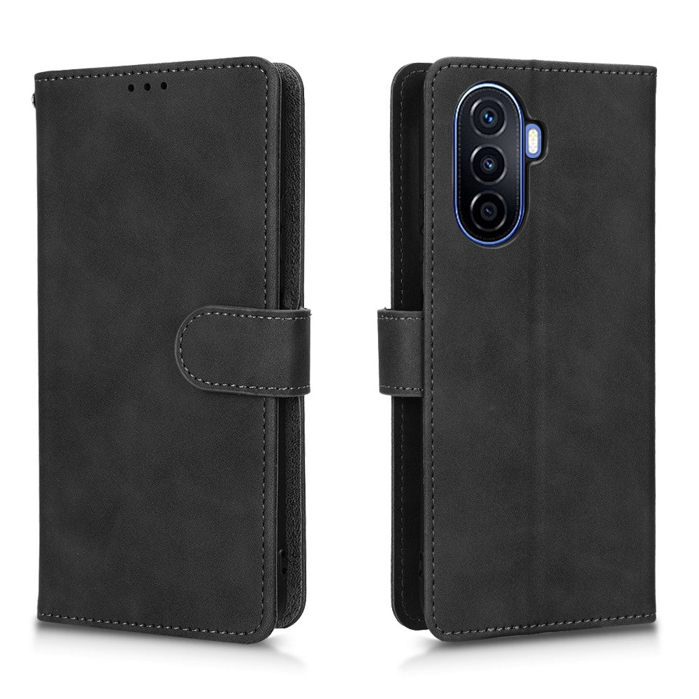 Huawei Nova Y70 4G, sammenklappeligt mobilcover med hudlignende overflade, pungcover, PU-læder + TPU-cover