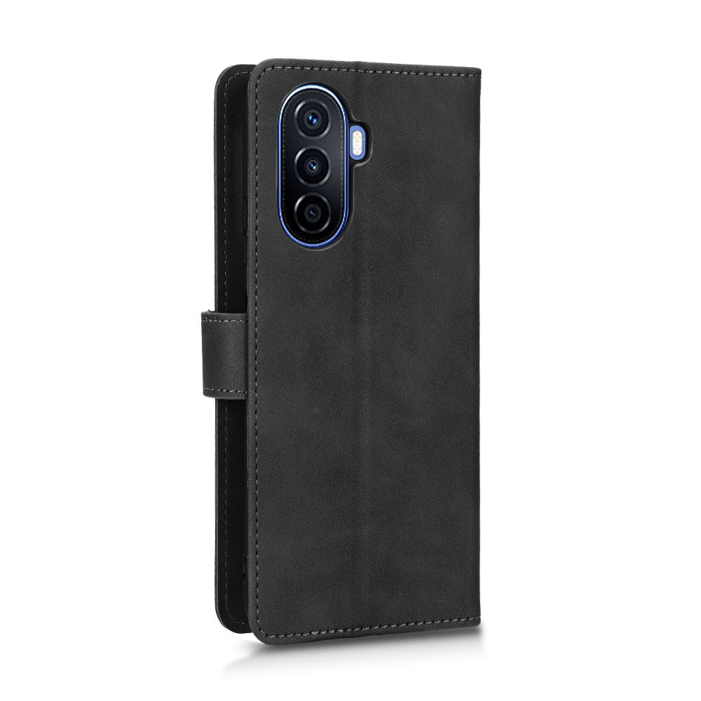 For Huawei nova Y70 4G Skin-touch Feeling Flip Phone Shell Wallet Stand Phone Case Folio PU Leather + TPU Cover