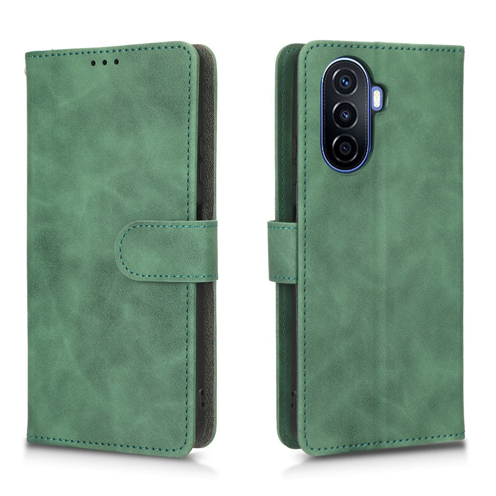 Huawei Nova Y70 4G, sammenklappeligt mobilcover med hudlignende overflade, pungcover, PU-læder + TPU-cover