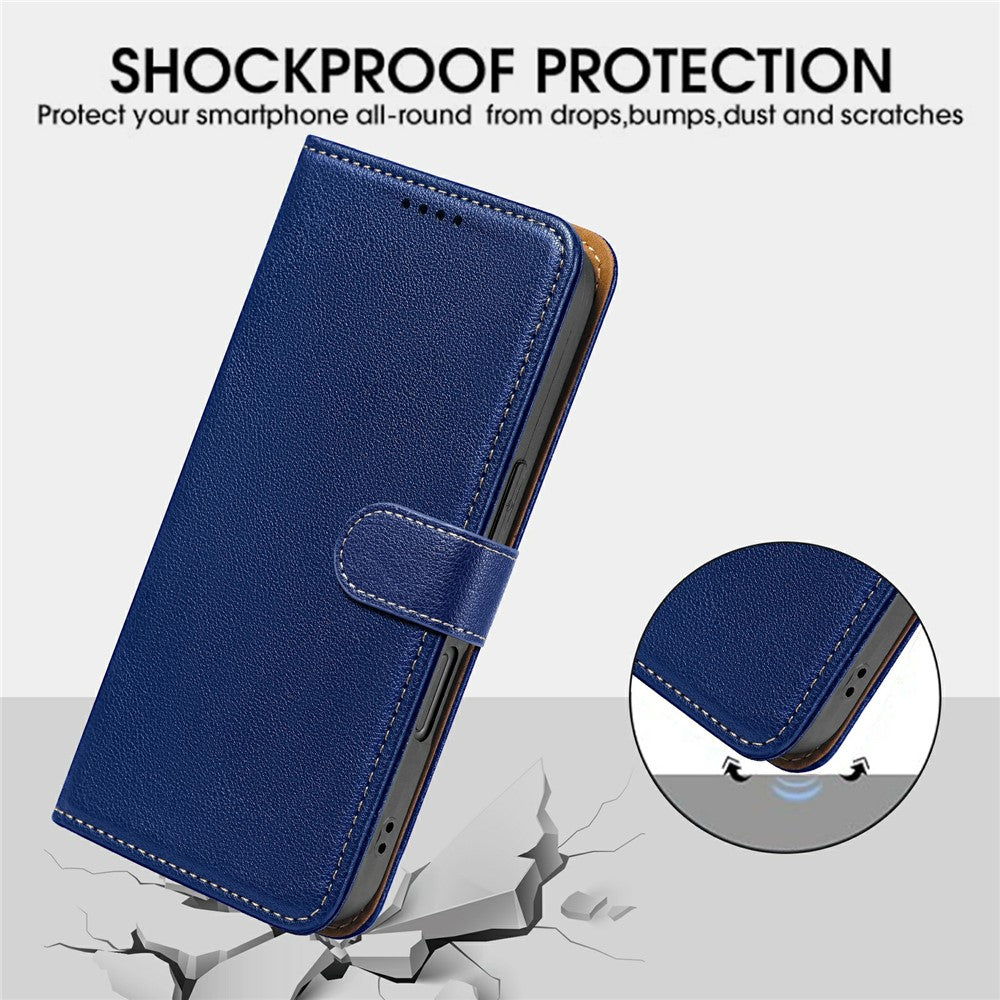 For Oppo Find X9 5G Case RFID Blocking Wallet Litchi Texture Leather Phone Cover Magnetic Clasp