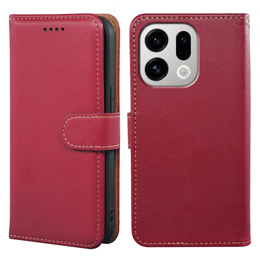 For Oppo Find X9 5G Case RFID Blocking Wallet Litchi Texture Leather Phone Cover Magnetic Clasp