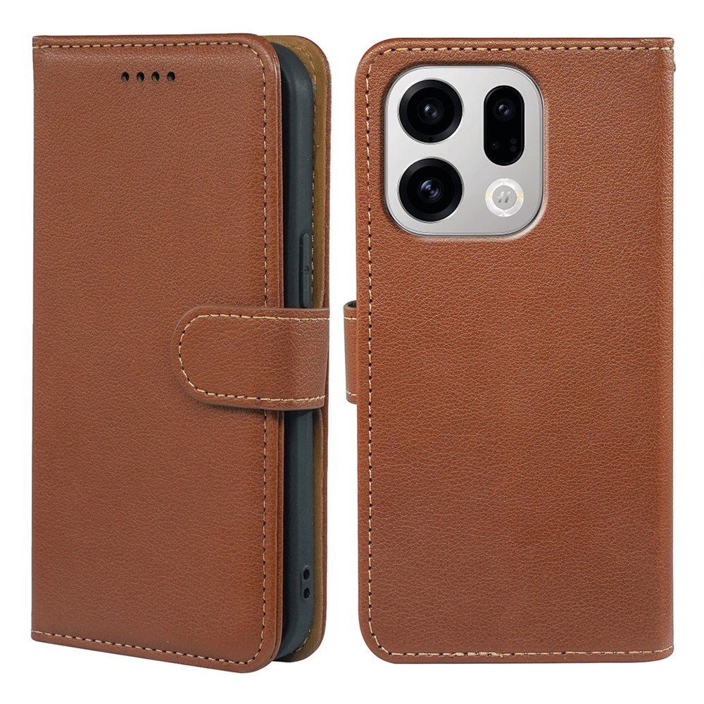 For Oppo Find X9 5G Case RFID Blocking Wallet Litchi Texture Leather Phone Cover Magnetic Clasp