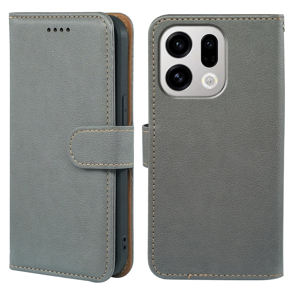 For Oppo Find X9 5G Case RFID Blocking Wallet Litchi Texture Leather Phone Cover Magnetic Clasp