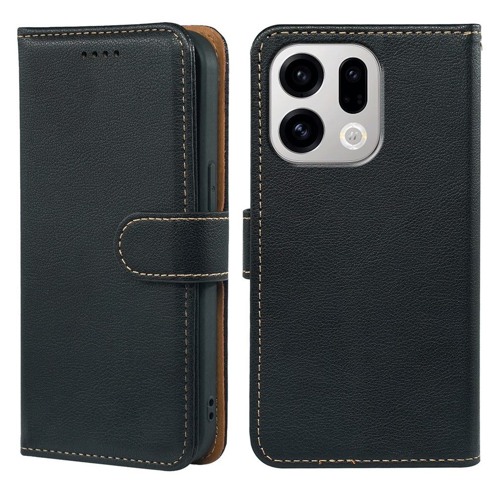 For Oppo Find X9 5G Case RFID Blocking Wallet Litchi Texture Leather Phone Cover Magnetic Clasp