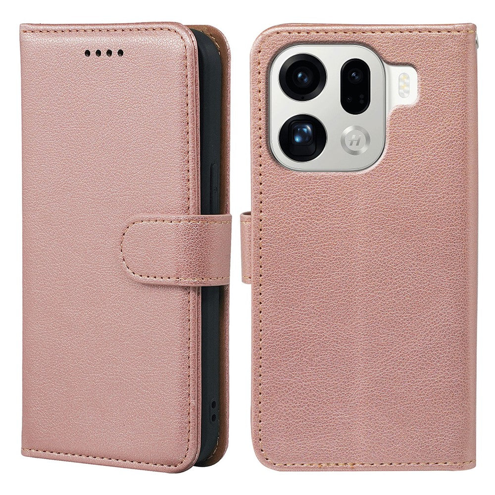 For Oppo Find X9 Pro 5G Case RFID Blocking Wallet Litchi Texture Leather Phone Cover Magnetic Clasp