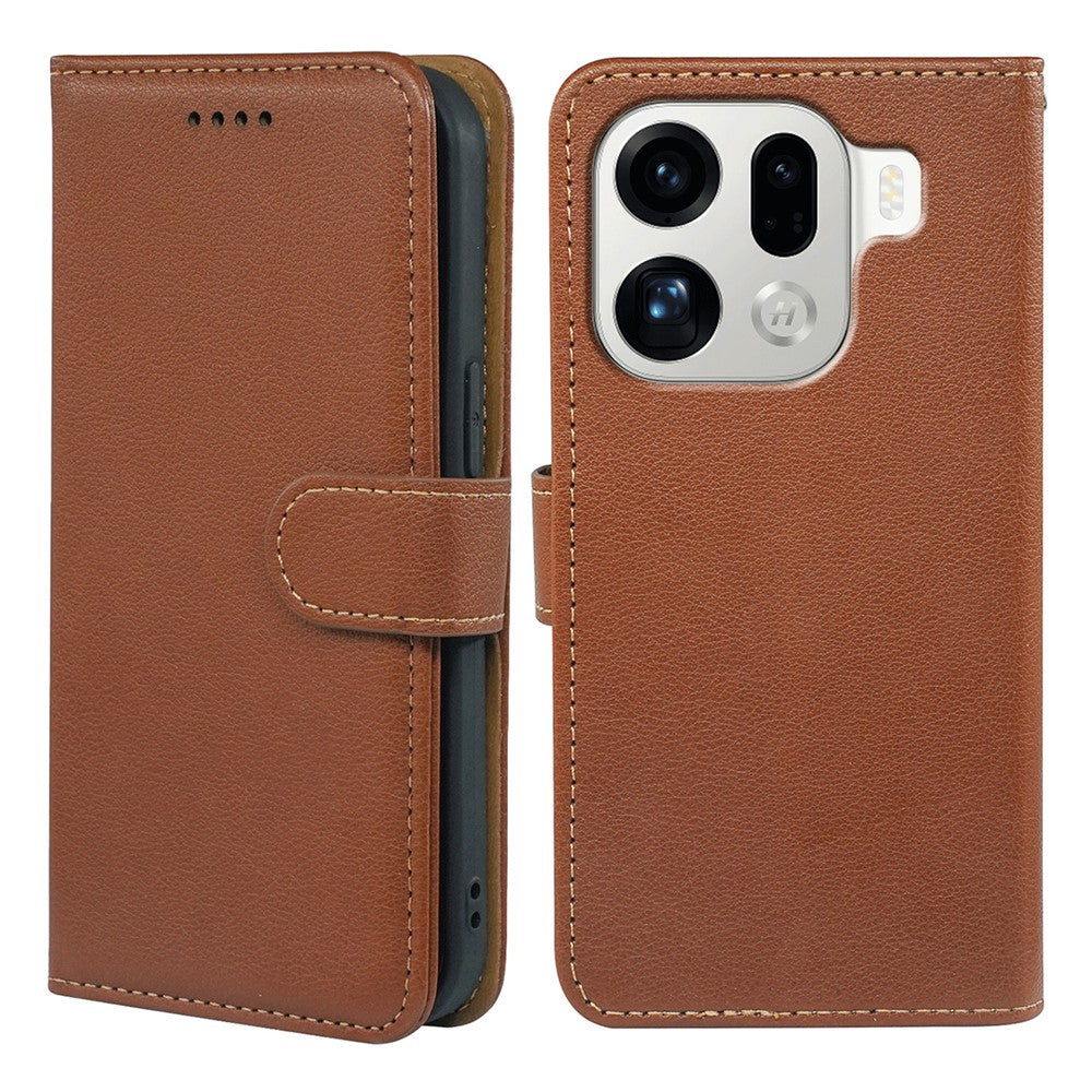 For Oppo Find X9 Pro 5G Case RFID Blocking Wallet Litchi Texture Leather Phone Cover Magnetic Clasp