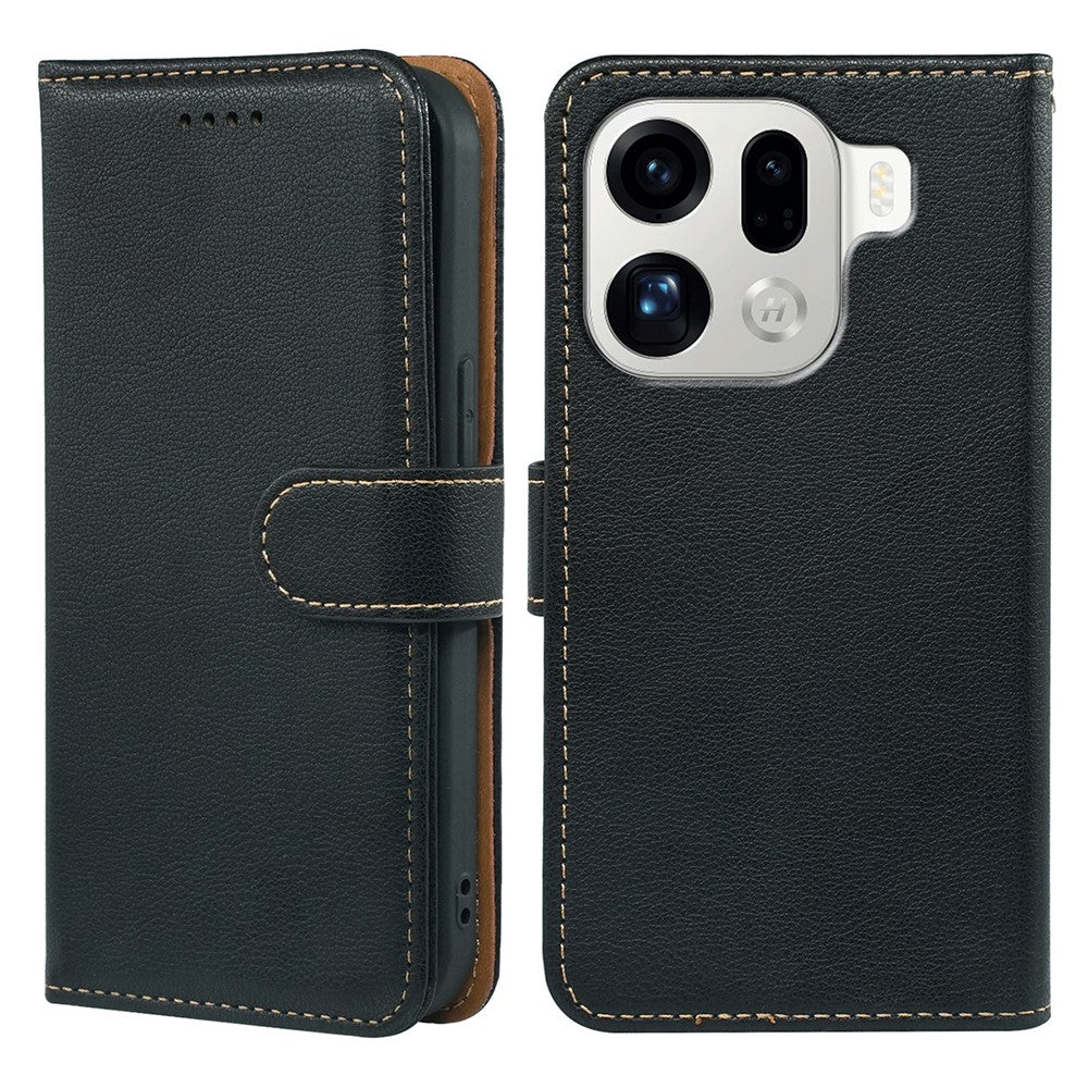 For Oppo Find X9 Pro 5G Case RFID Blocking Wallet Litchi Texture Leather Phone Cover Magnetic Clasp