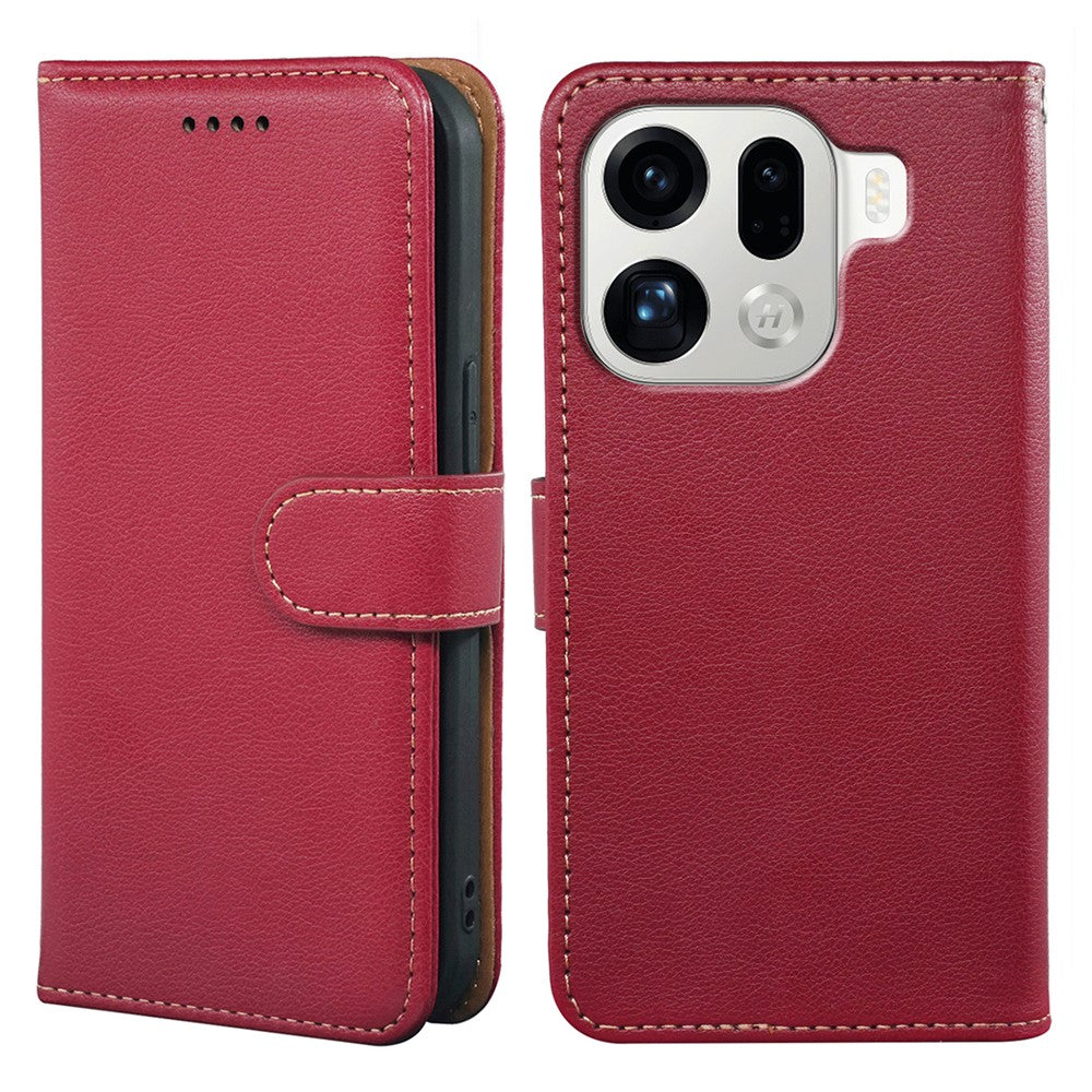 For Oppo Find X9 Pro 5G Case RFID Blocking Wallet Litchi Texture Leather Phone Cover Magnetic Clasp