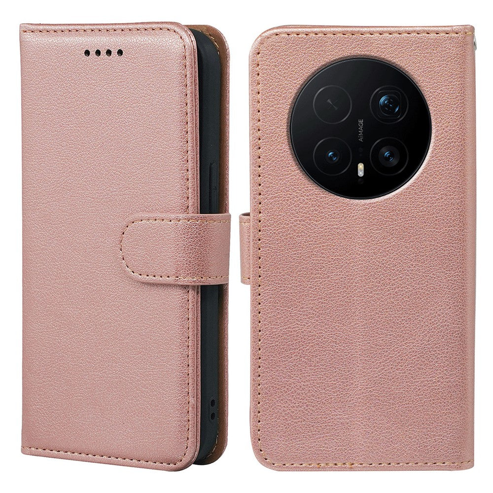 For Honor Magic8 Pro 5G Case RFID Blocking Wallet Litchi Texture Leather Phone Cover Magnetic Clasp