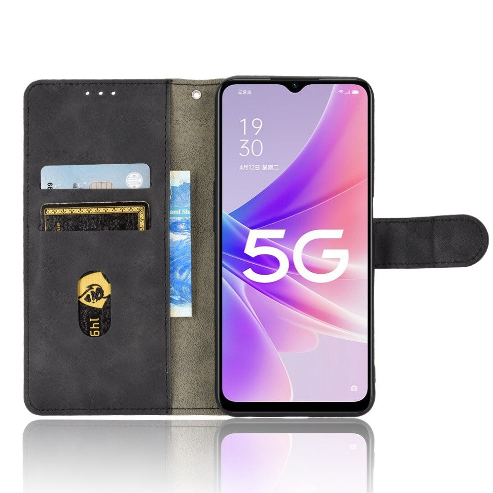 Oppo A57e 4G / A57s 4G / A57 4G / A77 4G / OnePlus Nord N20 SE 4G Skin-touch mobilskal PU-läder Plånboksfodral Stötsäkert Skydd