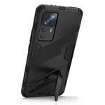 For Xiaomi 12T Pro 5G Anti-drop Hard PC+Soft TPU Case Shockproof Kickstand Cell Phone Cover