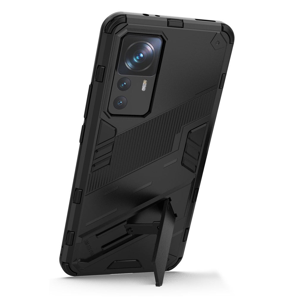 For Xiaomi 12T Pro 5G Anti-drop Hard PC+Soft TPU Case Shockproof Kickstand Cell Phone Cover