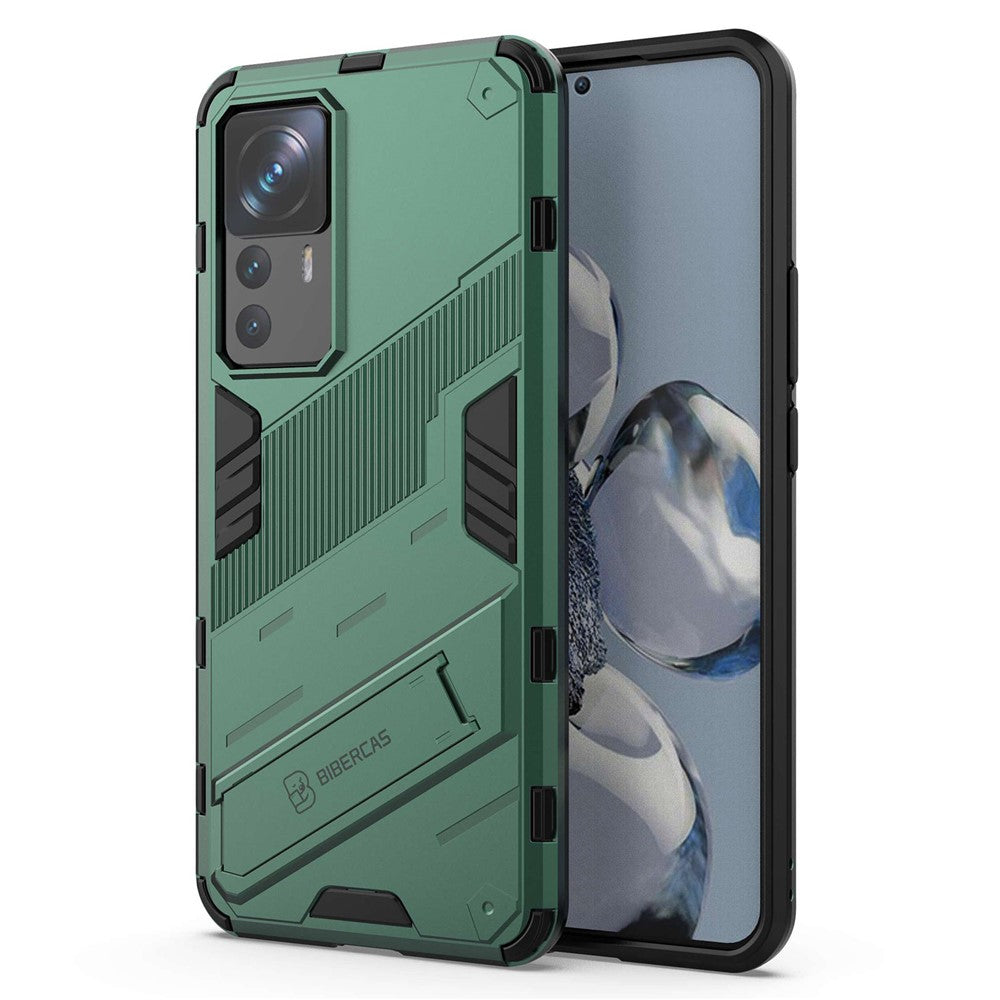 For Xiaomi 12T Pro 5G Anti-drop Hard PC+Soft TPU Case Shockproof Kickstand Cell Phone Cover